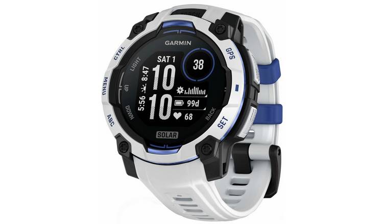 Garmin Instinct 3 Solar 45mm Smart Watch - Whitestone/Blue
