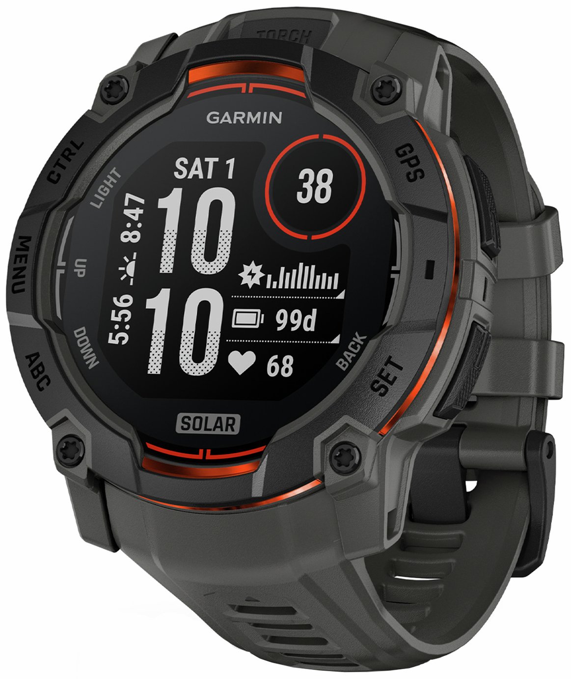 Garmin Instinct 3 Solar 50mm Smart Watch - Charcoal