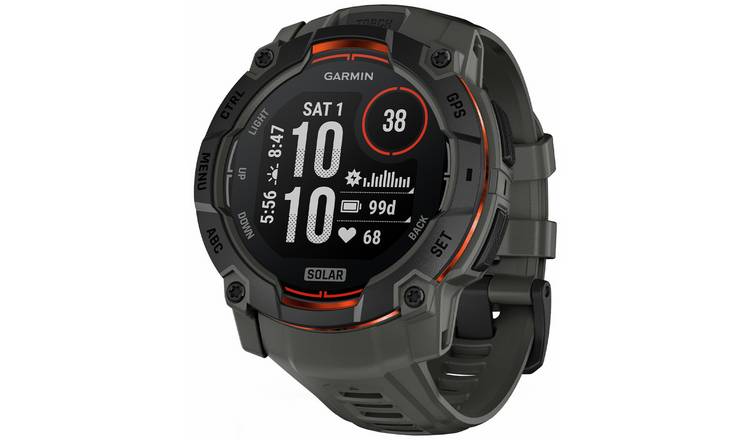 Garmin Instinct 3 Solar 50mm Smart Watch - Charcoal