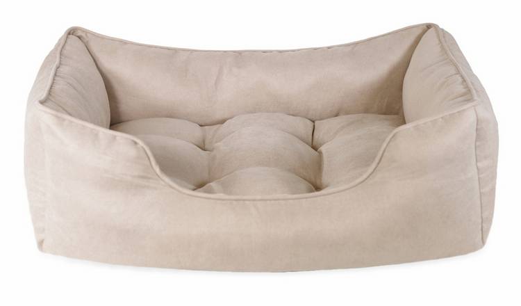 Rosewood Pet Thin Twill Box Bed Beige - Large