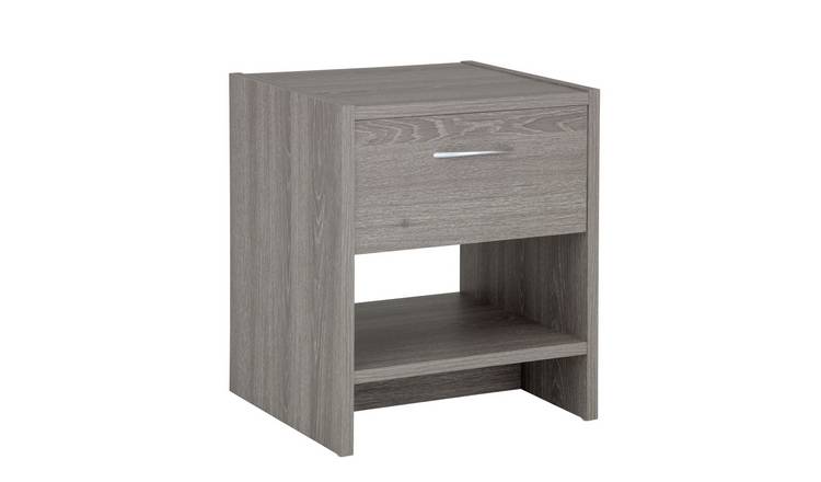 Argos Home Seville 1 Drawer Bedside Table - Grey Oak Effect