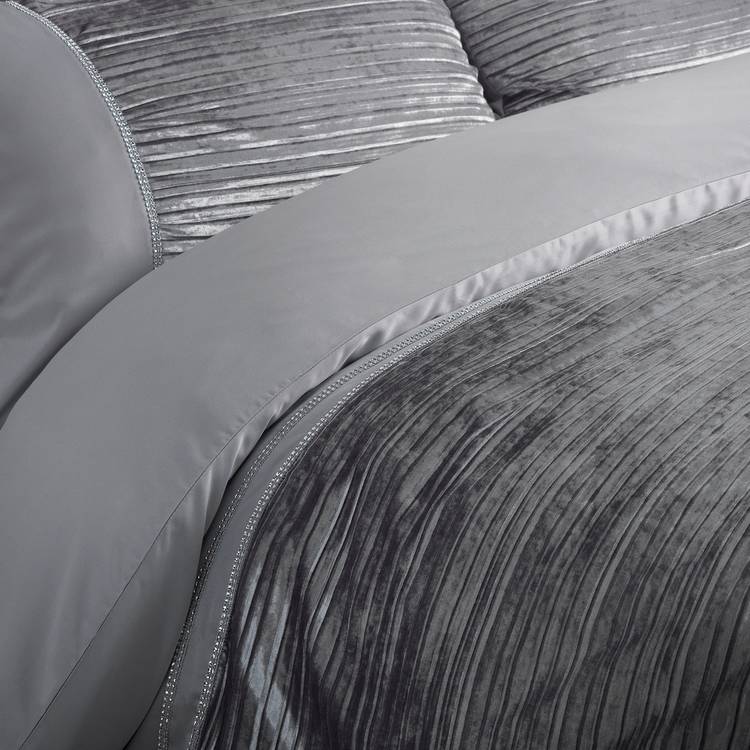 Argos Home Sparkle Velvet Grey Bedding Set - Single 0