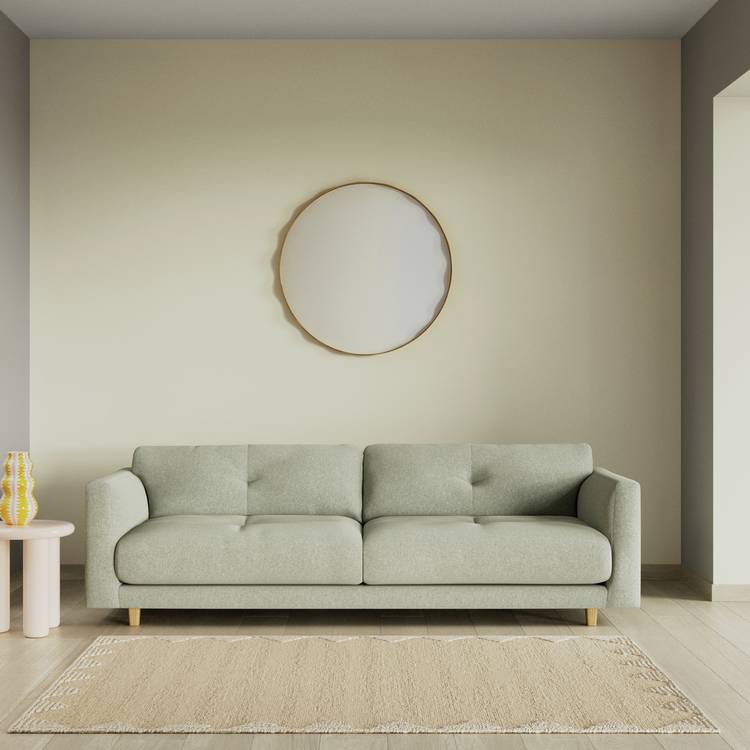 Habitat Emely Fabric 4 Seater Sofa - Sage Green - Ash Leg 0