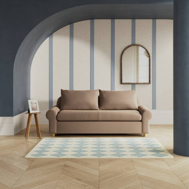 Habitat Whitby Fabric 3 Seater Sofa - Biscuit - Ash Leg 0