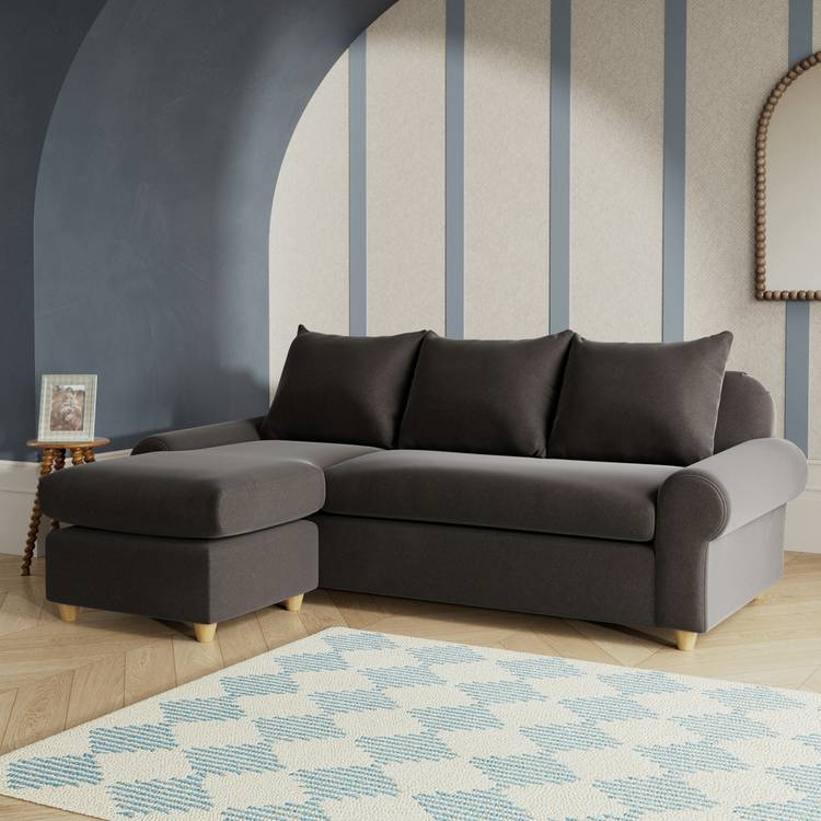 Habitat Whitby Reversible Chaise Sofa - Slate Grey - Ash Leg 0