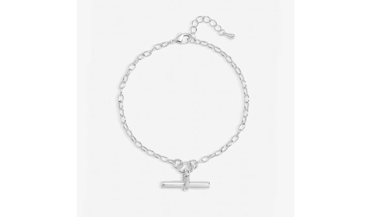 Inicio Silver Plated T-Bar Bracelet In Gift Pouch