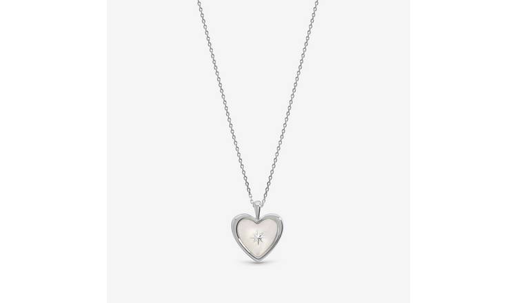 Inicio Mother of Pearl Celestial Heart Pendant Necklace