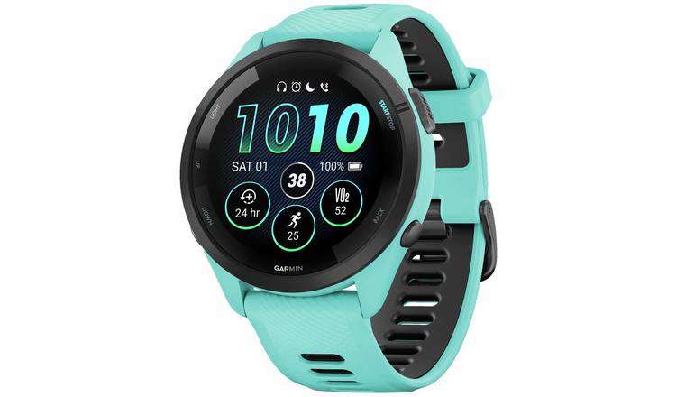 Garmin Forerunner 265 46mm Running Smart Watch - Aqua/Black