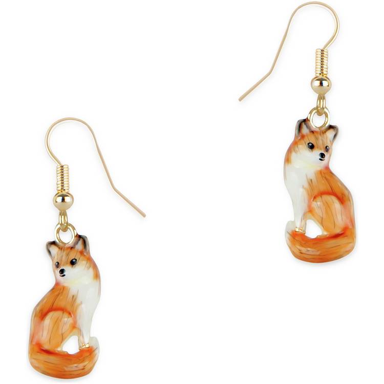Bill Skinner Enamel Fox Drop Earrings 0