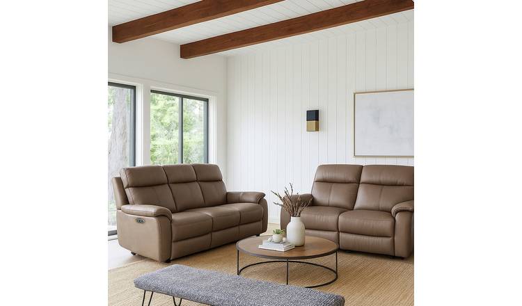 Aspire Kingsmere 3 & 2 Seater Power Recliner Sofa - Brown