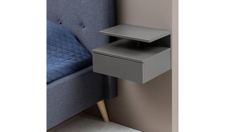 Furniture To Go Ashlan 1 Drawer Bedside Table - Grey
