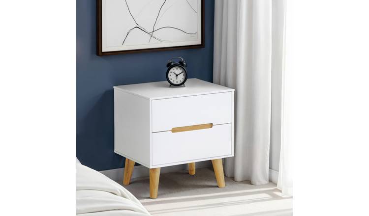 Julian Bowen Alicia 2 Drawer Bedside Table - White