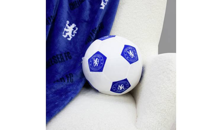 Chelsea FC Football Shaped Cushion White - 25cm