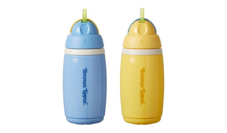 Tommee Tippee Insulated Active Straw Cup Baby Bottle x 2