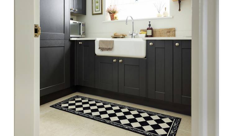 My Mat Manor Tile Short Pile Runner - 50x150cm