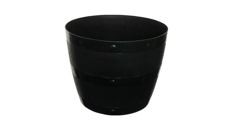 Whitefurze 50cm All-Purpose Barrel Planter - Black