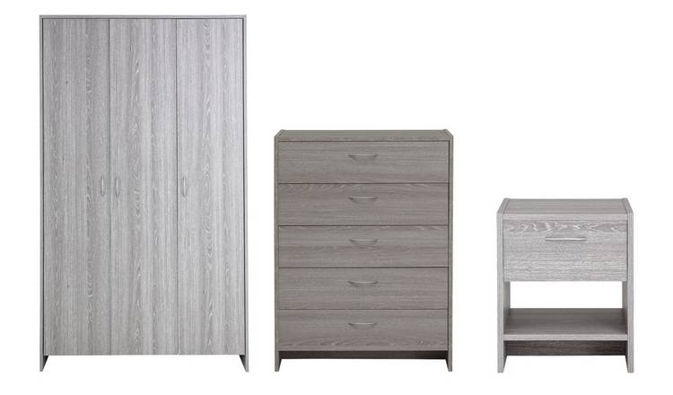 Argos Home Seville 3 Piece 3 Door Wardrobe Set - Grey Oak 