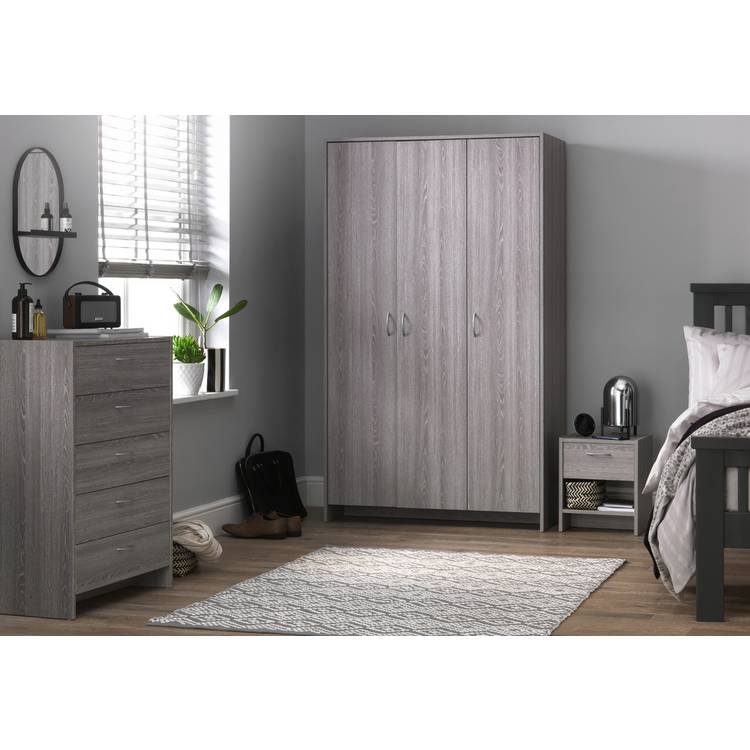 Argos Home Seville 3 Piece 3 Door Wardrobe Set - Grey Oak  0