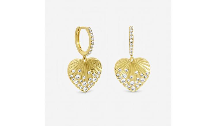 Inicio Gold Plated Heart Charm  Earrings