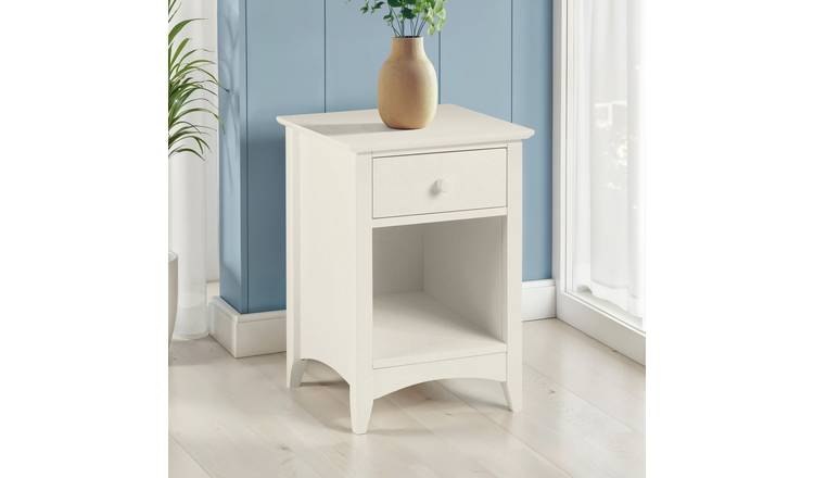 Julian Bowen Cameo 1 Drawer Bedside Table - Off White