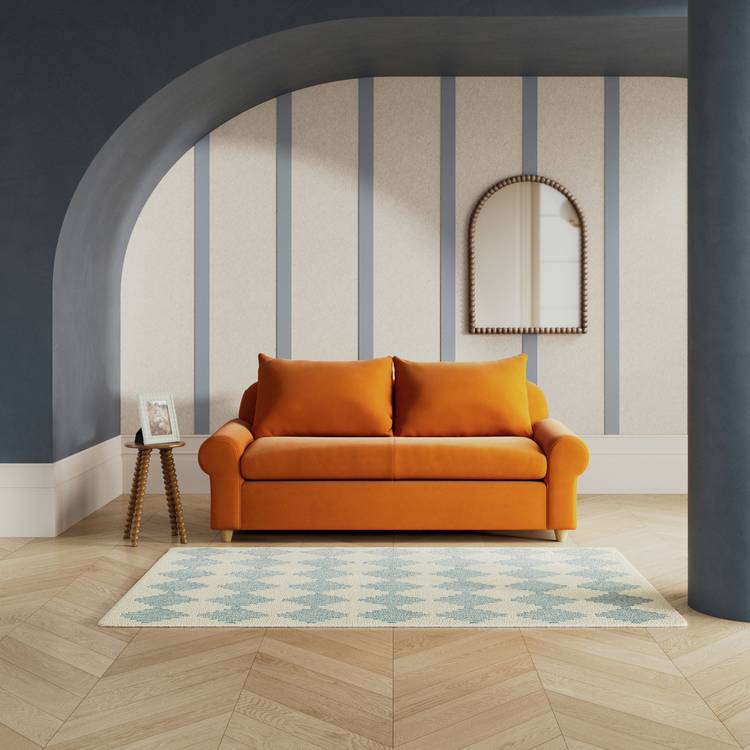 Habitat Whitby Fabric 2 Seater Sofa - Orange - Ash Leg 0