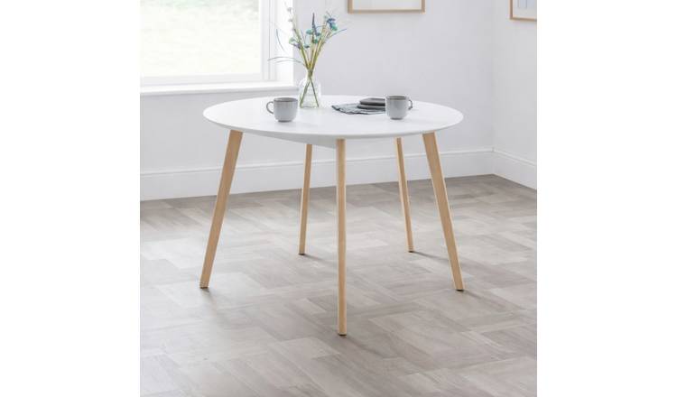 Julian Bowen Casa 4 Seater Round Dining Table - White & Oak