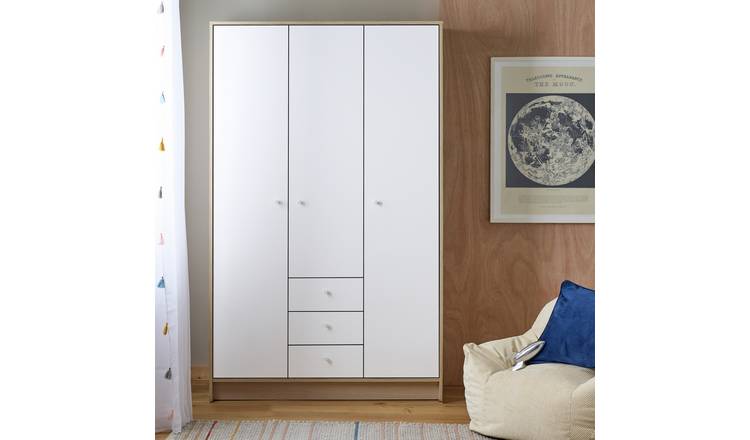 Argos Home Malibu Kids 3 Door 3 Drawer Wardrobe - White