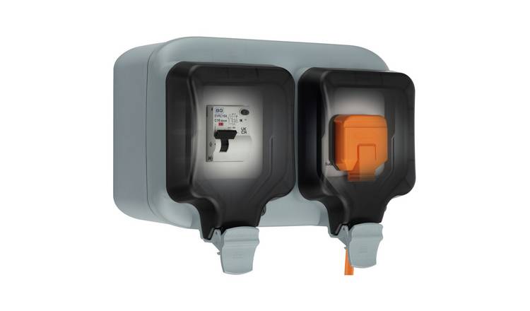 Masterplug 1 Gang Weatherproof Outdoor Socket for Mode 2 EV Charging - Grey