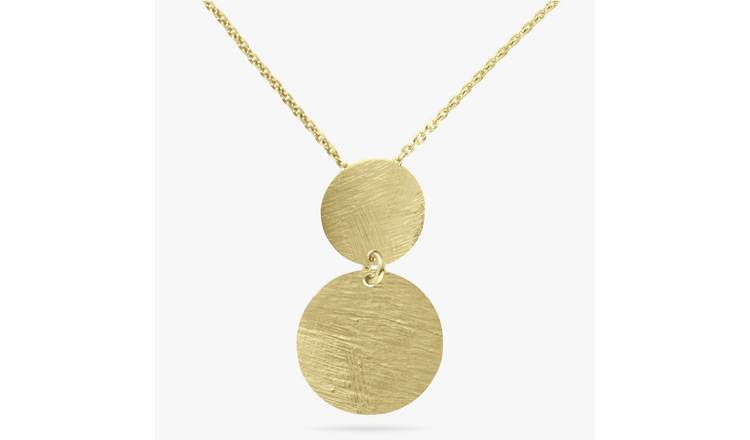 Revere Yellow Gold Plated Brushed Disc Necklace