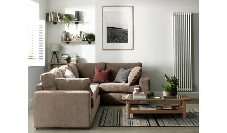 Habitat Elmdon Fabric Right Hand Corner Sofa - Natural