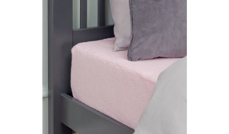 Argos Home Fleece Blush Fitted Sheet - Small double