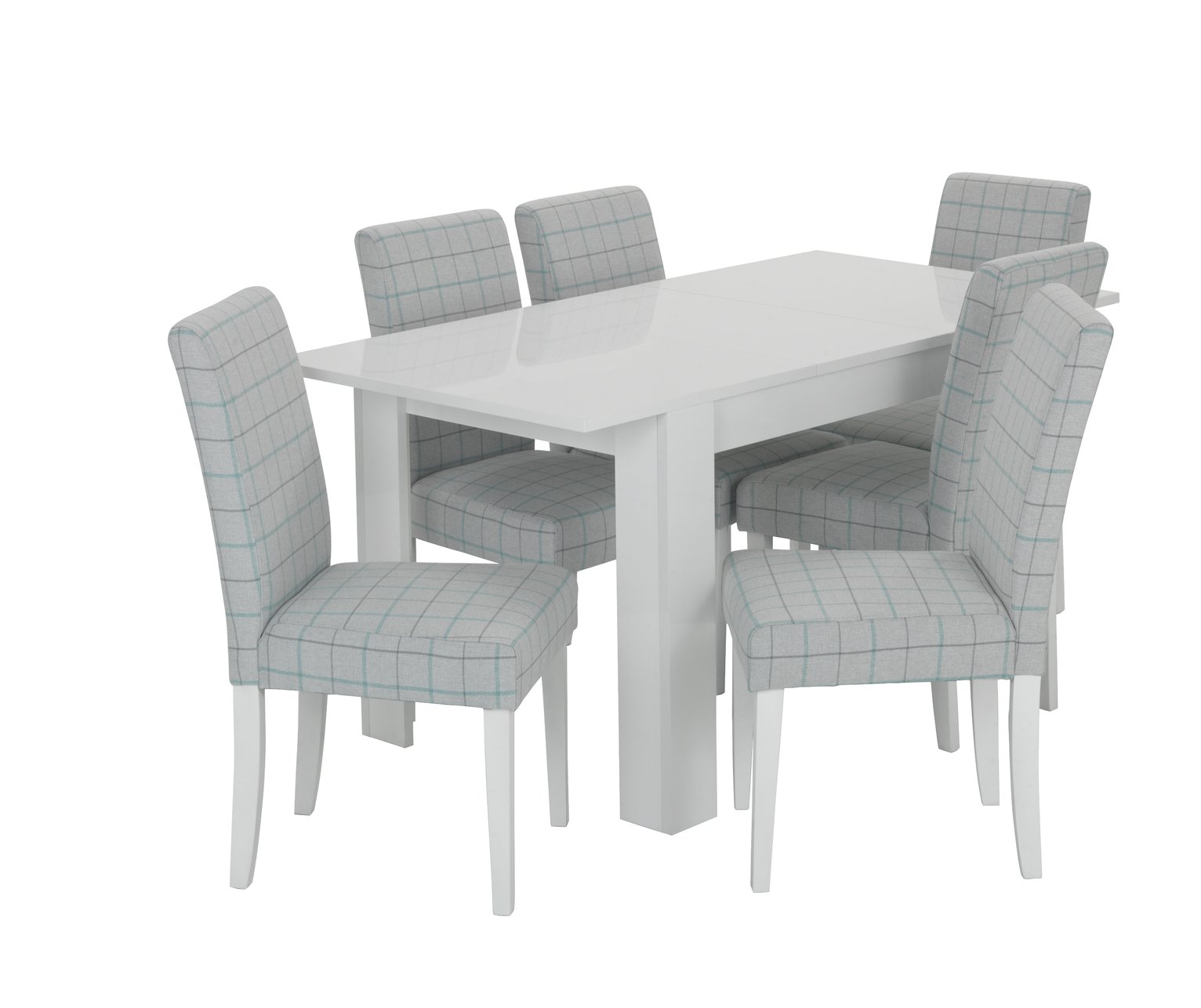 Argos Home Miami Gloss Extending Table & 6 Chair -Light Grey Review