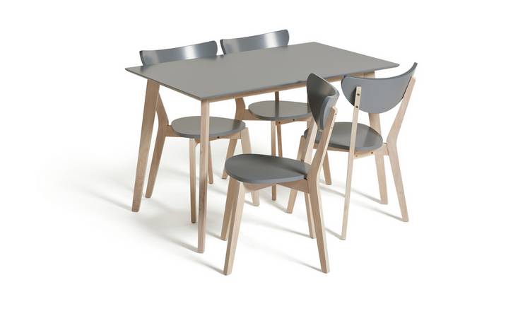 Buy Habitat Harlow Dining Table & 4 Chairs - Grey | Dining table and