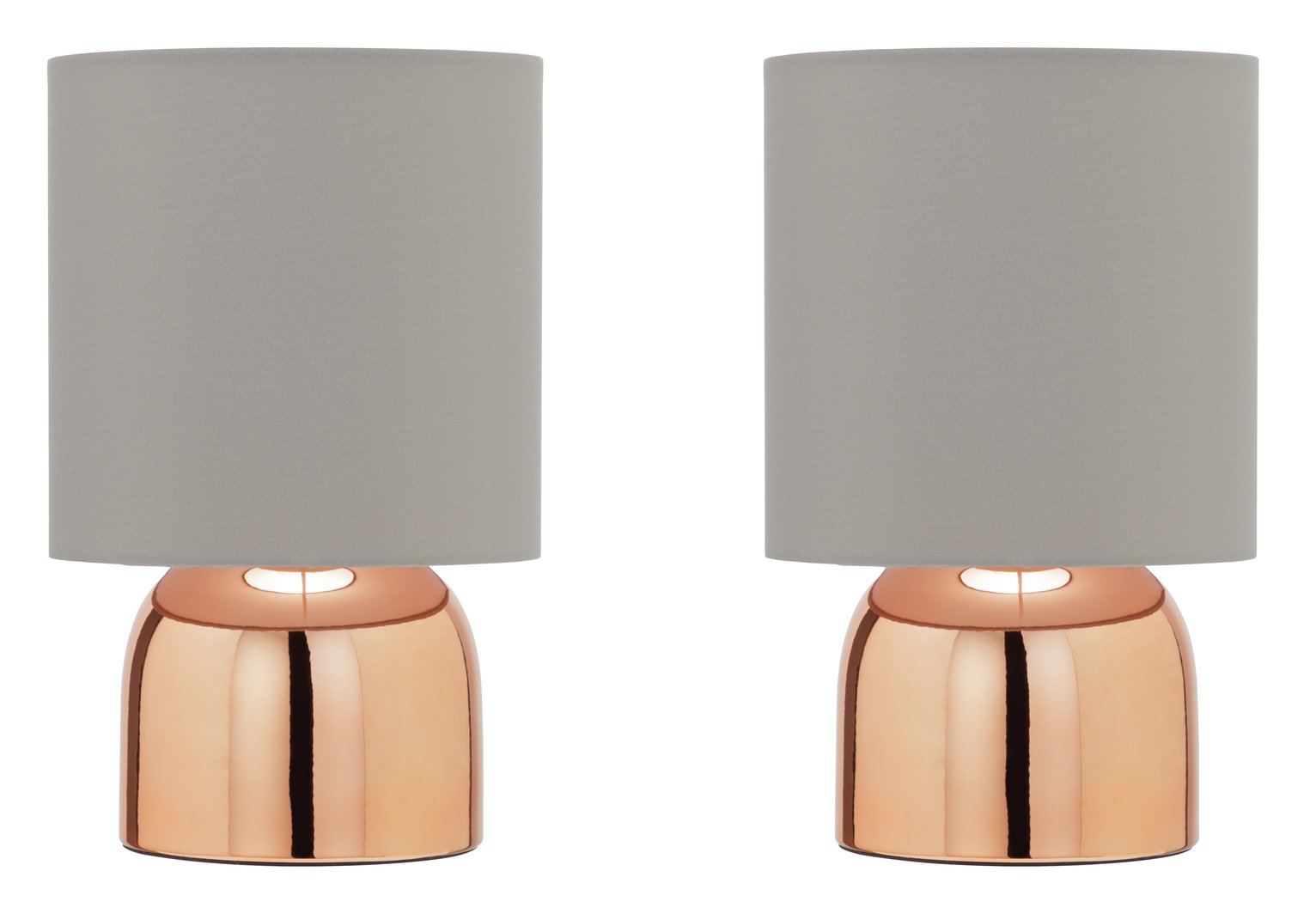 grey and rose gold lamps