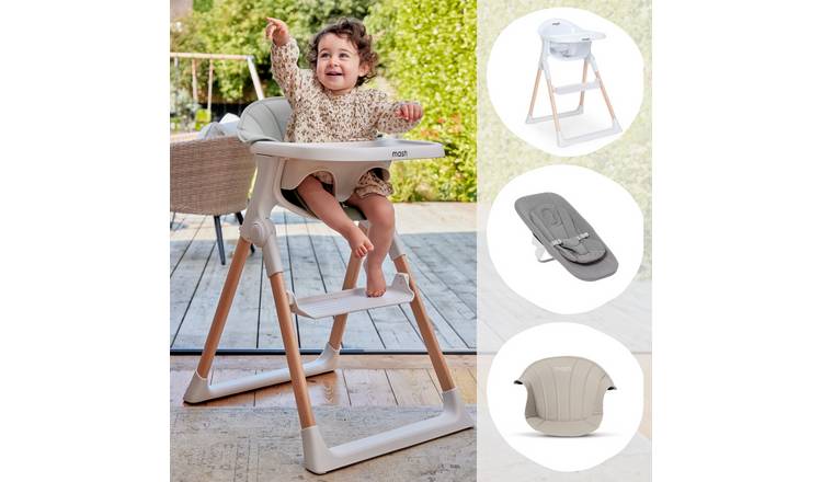 Baby Elegance Mash Highchair Bundle - White
