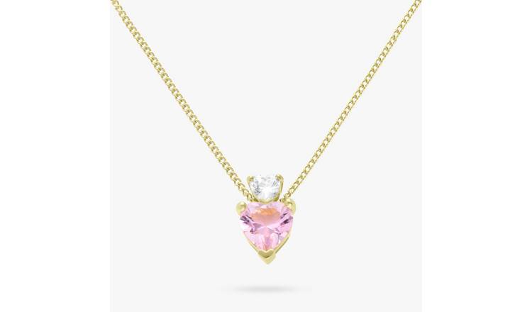 Revere Gold Plated Silver Double Heart Pendant Necklace