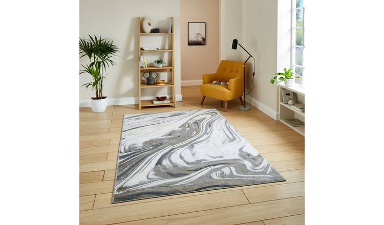 Mega Flooring Silver Modern Abstract Rug - 160 x 230cm