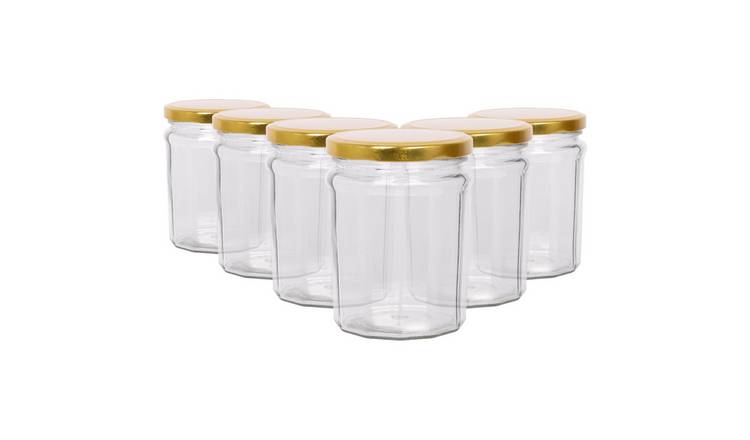 Argon Tableware Glass Jam Jars with Lids - Pack of 6