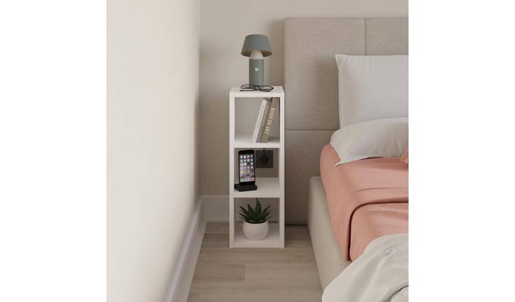 Decortie Combayn Fat Low Particleboard Wood Effect Shelving Unit - White