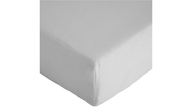 Argos Home Plain White Fitted Sheet - Superking