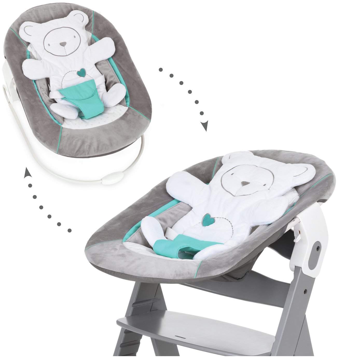 Hauck Alpha Bouncer 2 in 1 - Hearts Grey