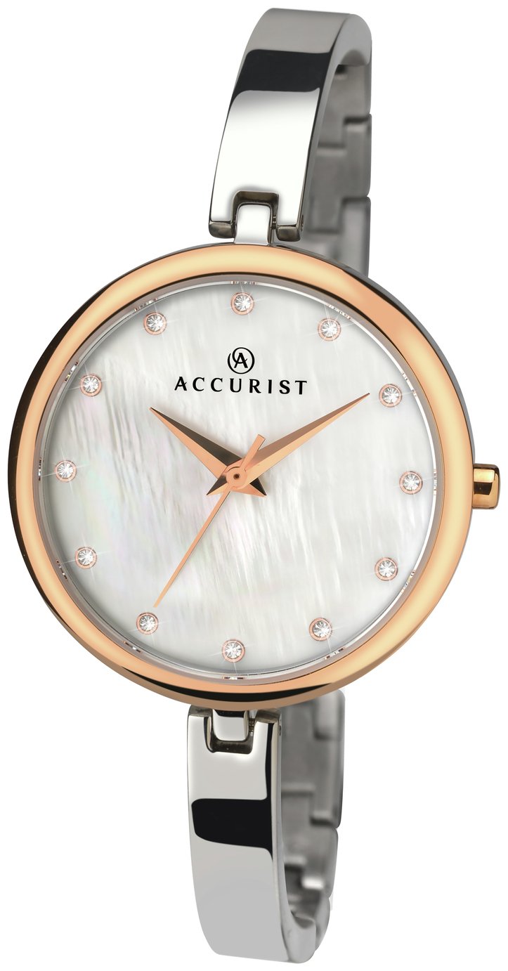  Argos Accurist Ladies' Mother of Pearl Dial Two Tone Watch