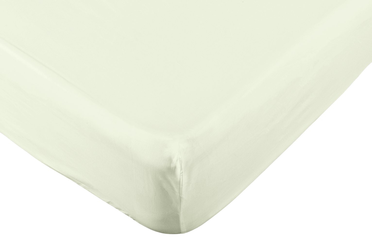 Habitat Pure Cotton 200TC Cream Fitted Sheet - Double