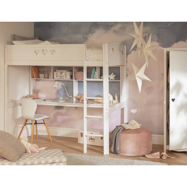 Argos Home Mia High Sleeper Bed Frame & Desk - White 0