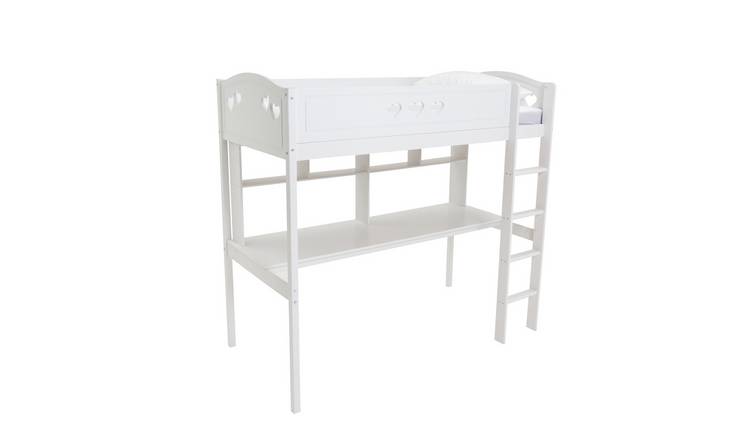 Habitat Mia High Sleeper Bed Frame & Desk -White