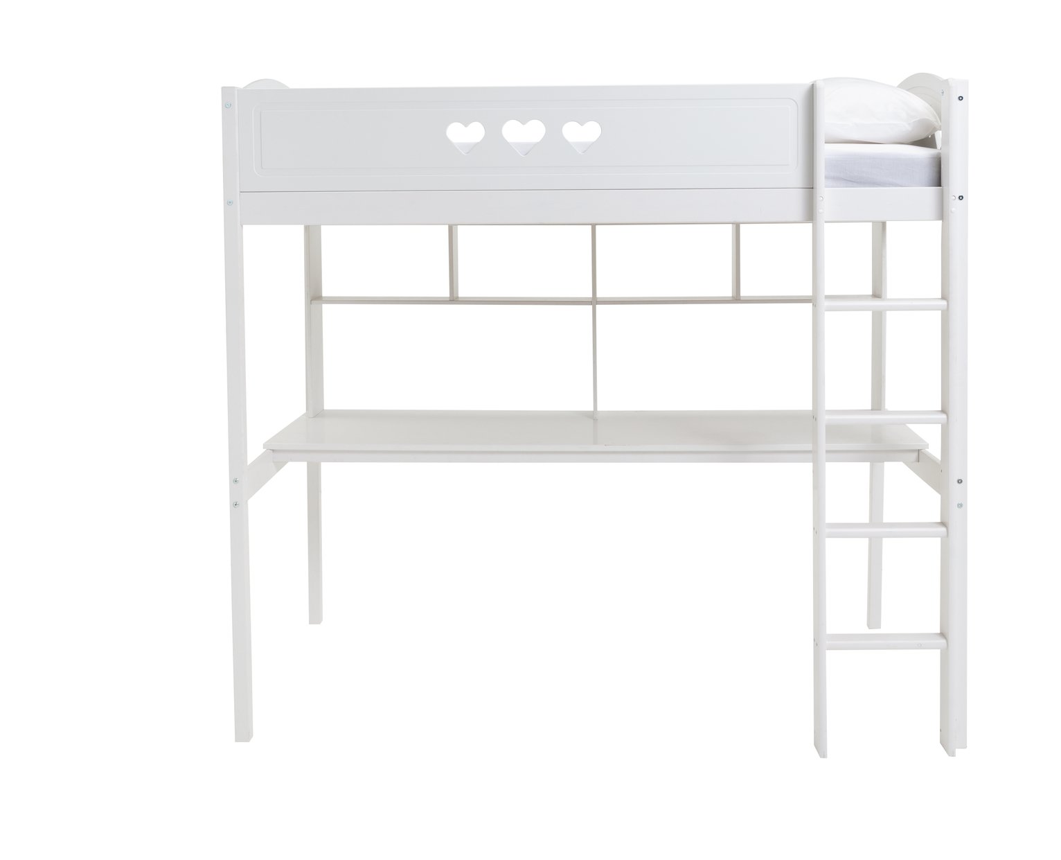 Argos Home Mia White High Sleeper Bed Frame, Desk & Shelves Reviews