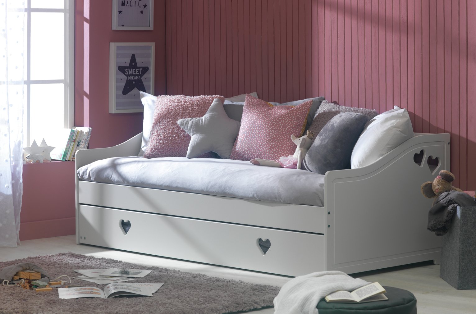 Argos Home Mia Day Bed, Trundle and 2 Kids Mattresses -White Review