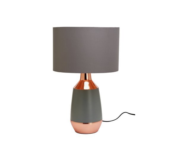 Argos Home Pluto Table Lamp - Grey & Copper