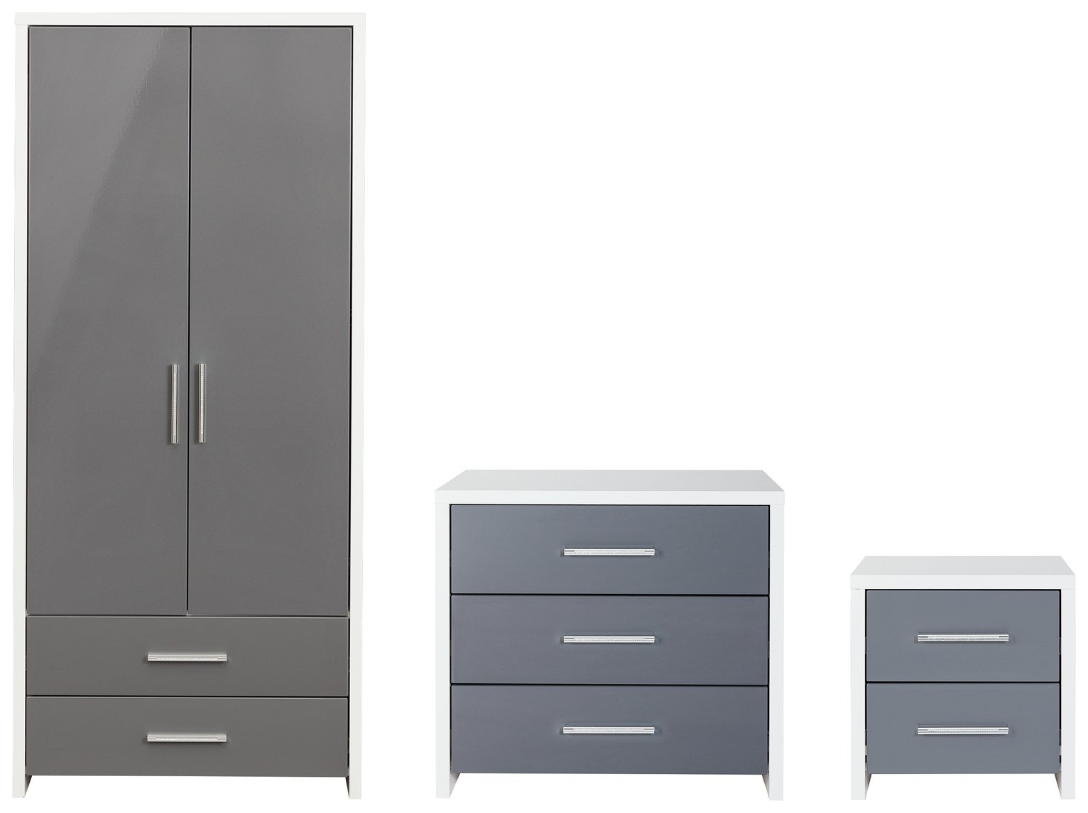 Argos Home Broadway Gloss 3 Piece Wardrobe Set -Grey/ White Review