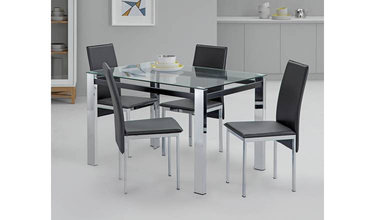 Extending glass deals dining table argos